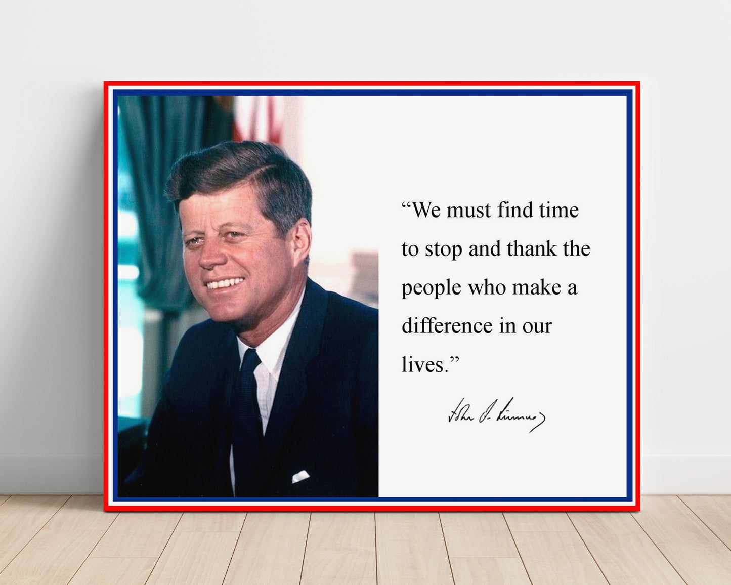 John F. Kennedy Gratitude matters Quote Print 16x20 Unframed Print quote wall art print