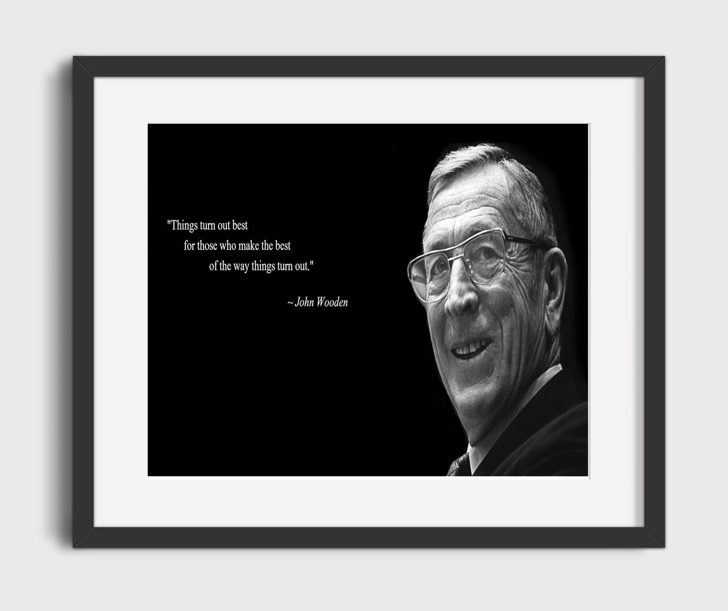 John Wooden Things Turn Out Best For Those Who Make The Best Quote Print 20x24 Canvas quote wall art print