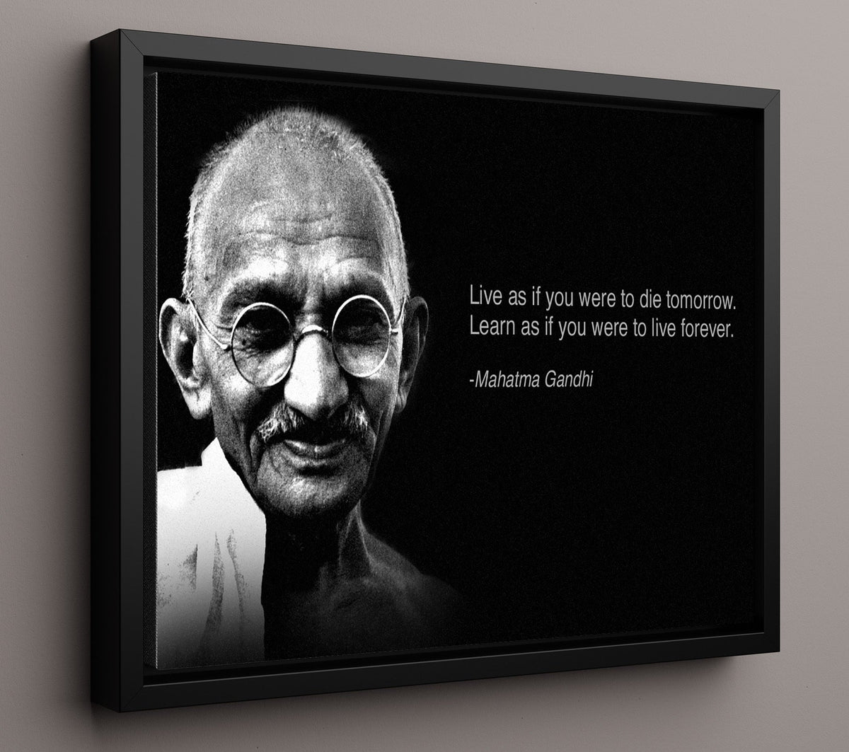 Mahatma Gandhi Live as if die tomorrow Quote Print 16x20 Gallery Frame quote wall art print