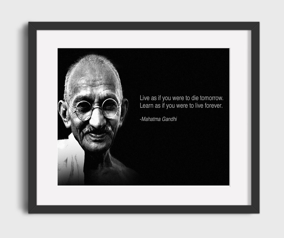 Mahatma Gandhi Live as if die tomorrow Quote Print 20x24 Canvas quote wall art print