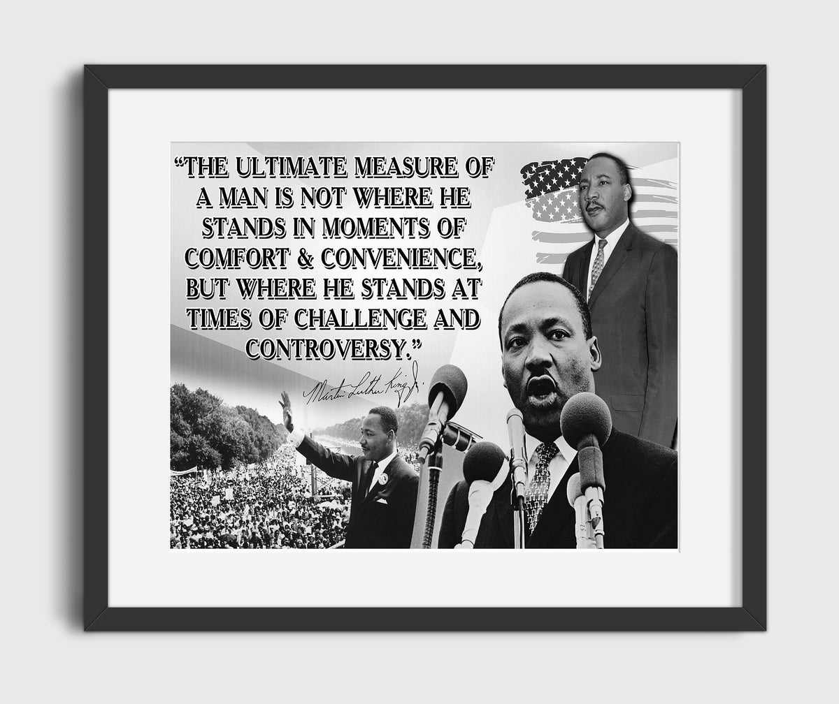 Martin Luther King Jr Measure of a man Quote Print 20x24 Canvas quote wall art print