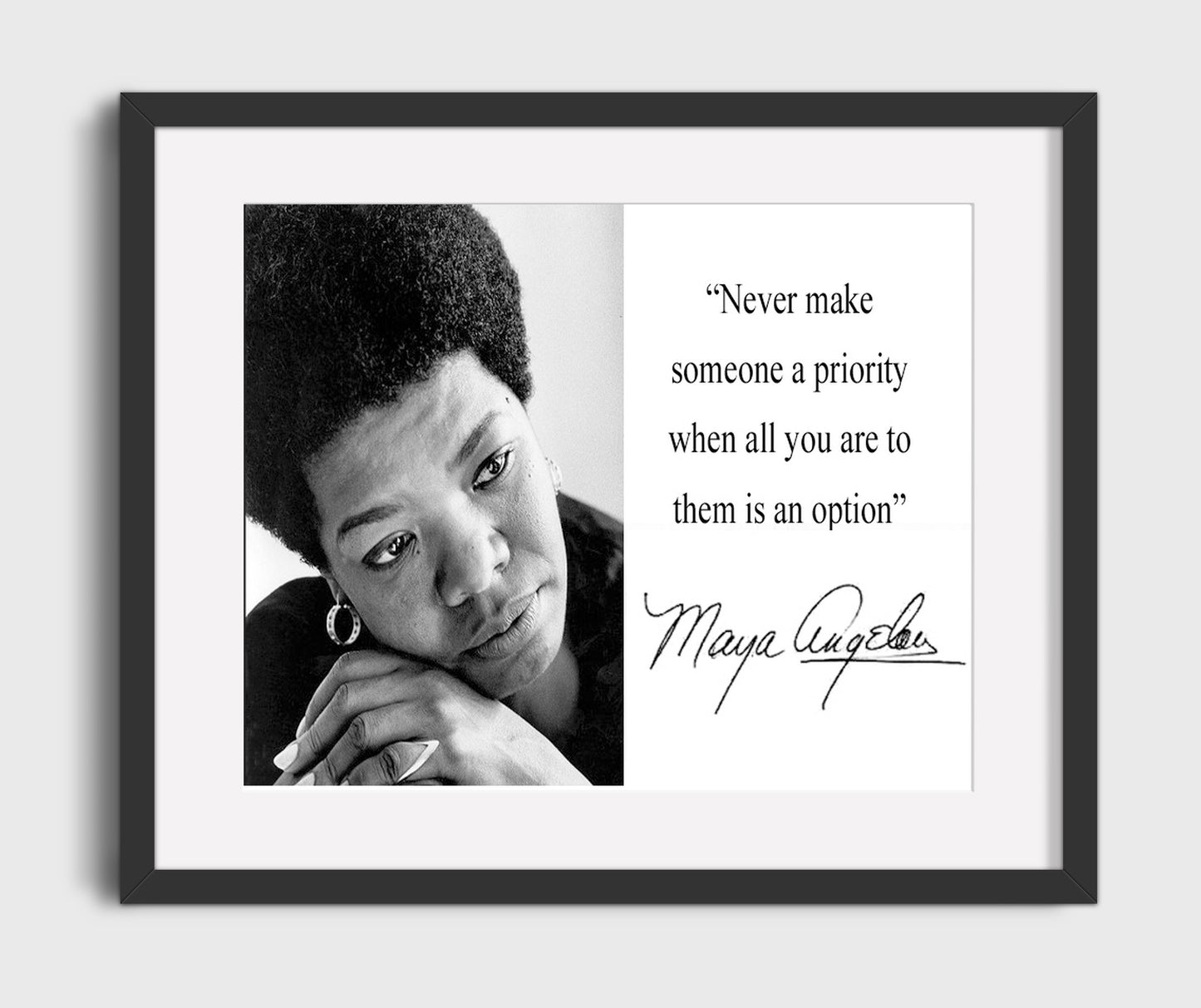 Maya Angelou Never just an option Quote Print 20x24 Canvas quote wall art print