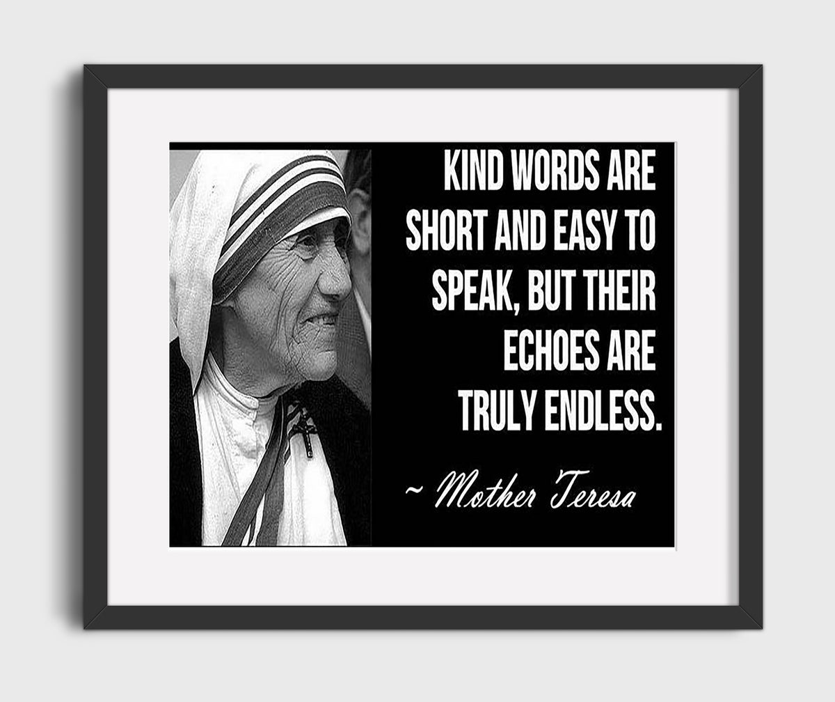 Mother Teresa Endless echoes Quote Print 20x24 Canvas quote wall art print