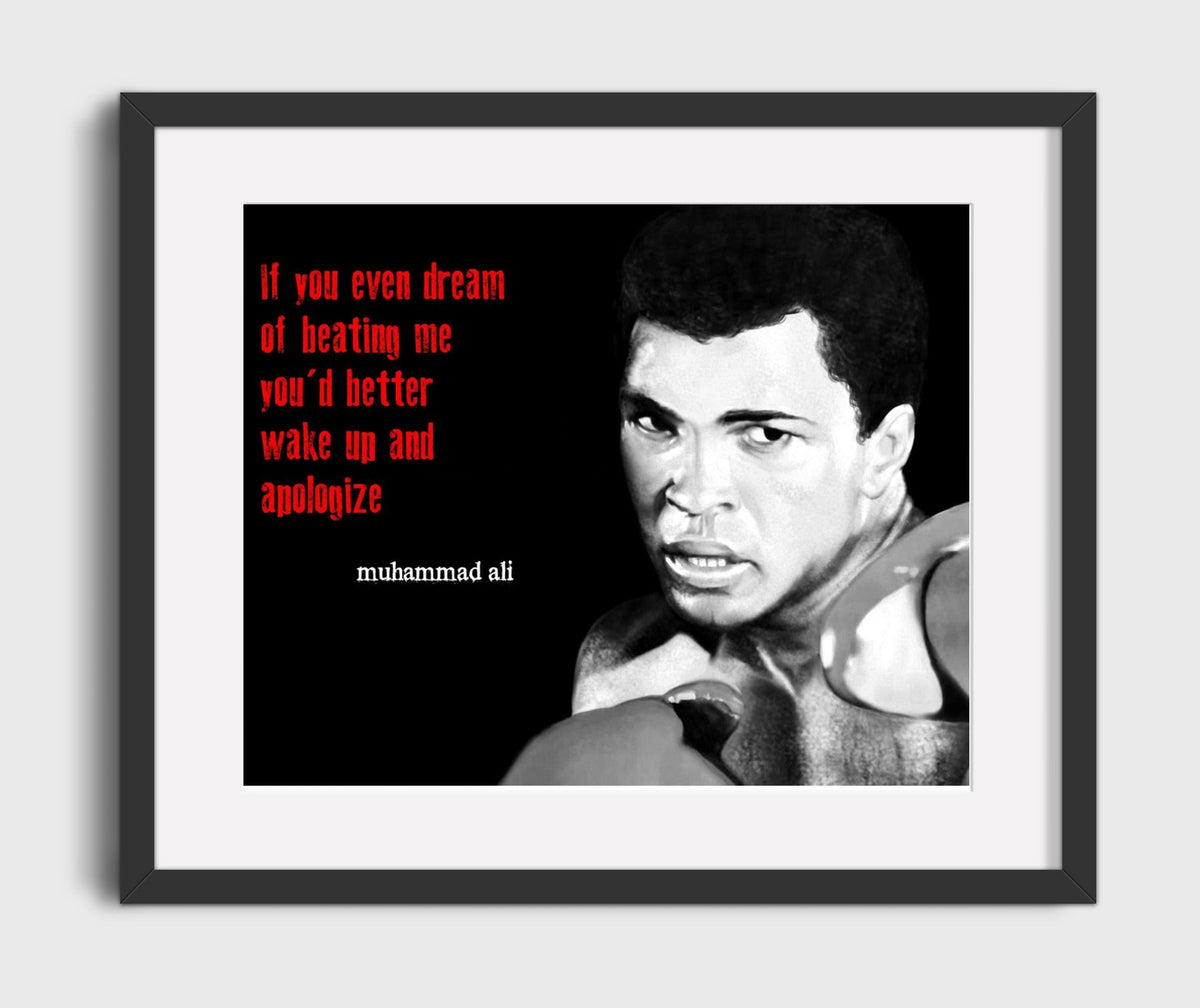 Muhammad Ali Dream fight bravado Quote Print 20x24 Canvas quote wall art print