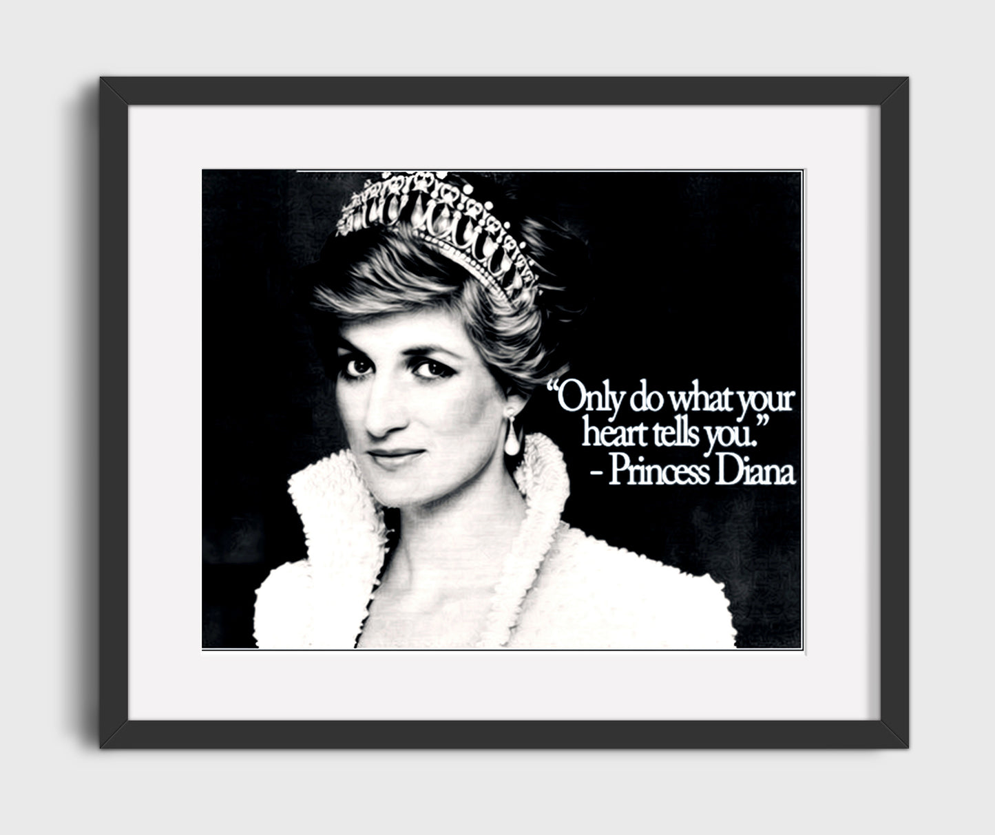 Princess Diana Only Do What Your Heart Tells You Quote Print 20x24 Canvas quote wall art print