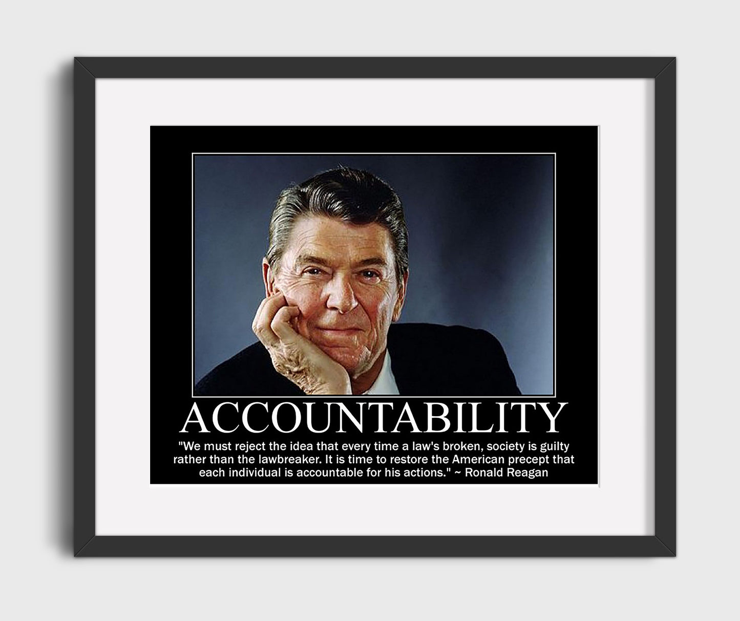Ronald Reagan Accountability matters Quote Print 20x24 Canvas quote wall art print