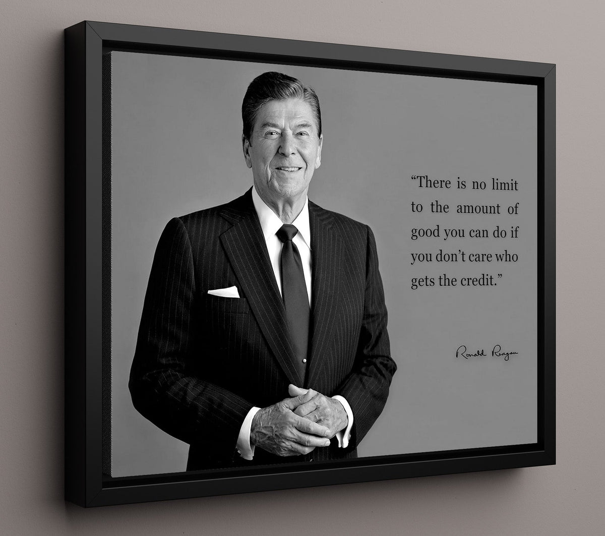 Ronald Reagan Deeds not credits Quote Print 16x20 Gallery Frame quote wall art print