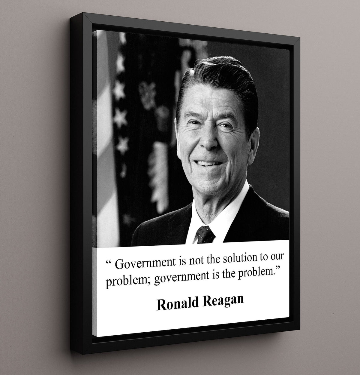 Ronald Reagan Government Is Not The Solution Government Is The Problem Quote Print 16x20 Gallery Frame quote wall art print