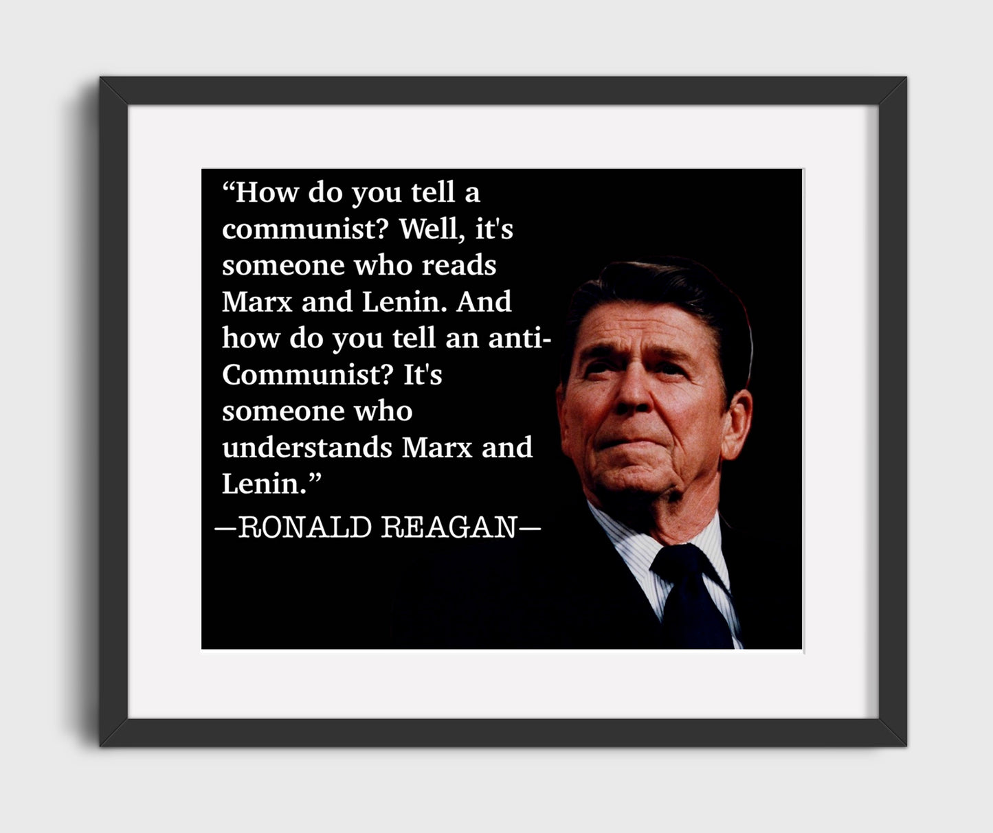 Ronald Reagan Reading vs understanding communism Quote Print 20x24 Canvas quote wall art print