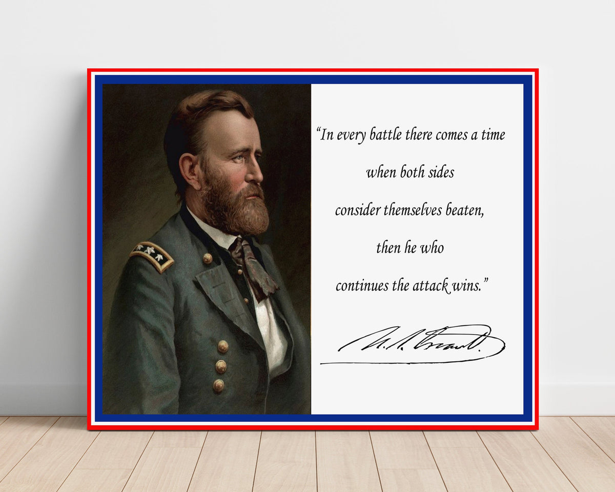 Ulysses S. Grant – Attack Until Victory unframed semi-gloss poster print