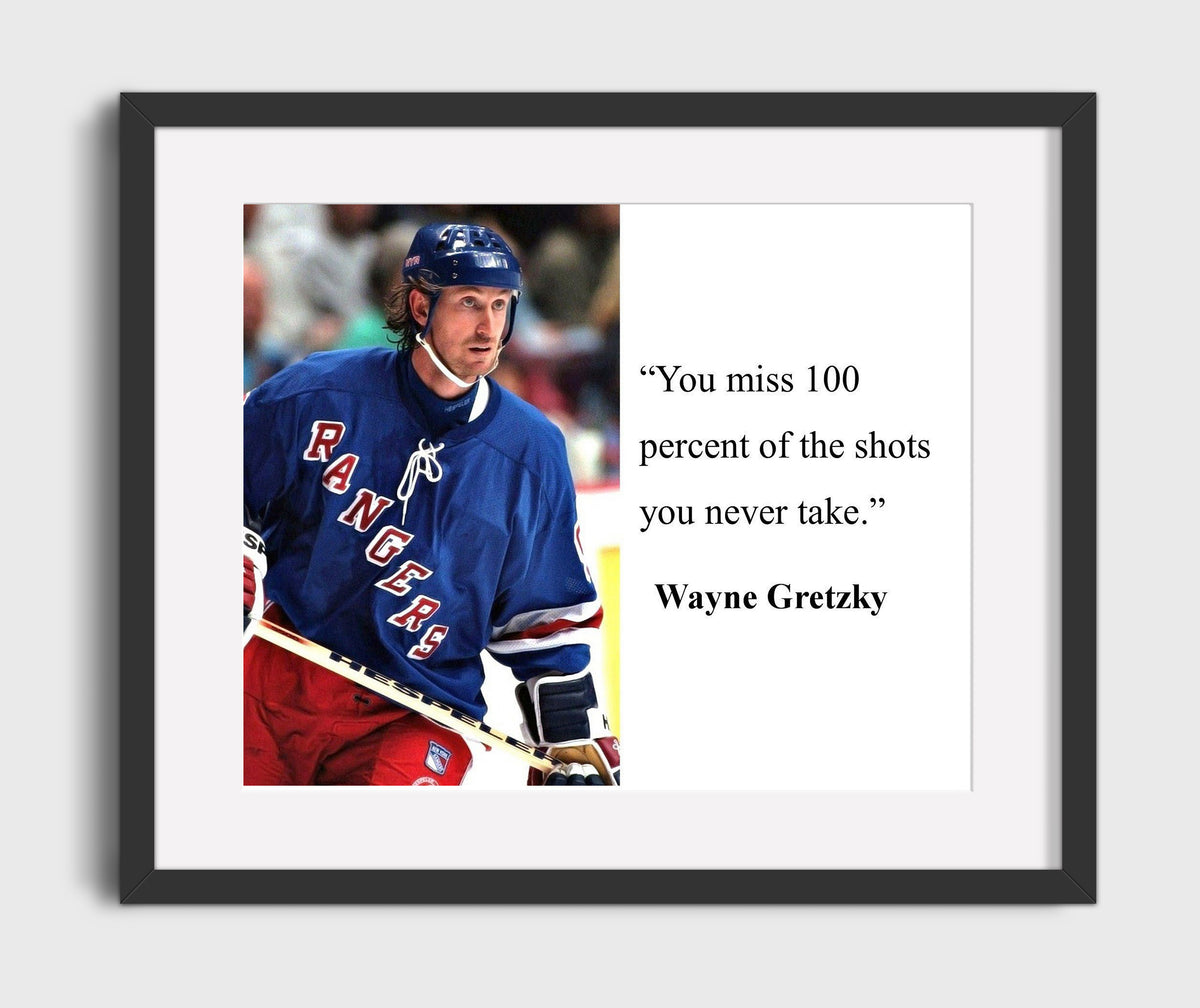 Wayne Gretzky You Miss 100 Percent Of The Shots You Never Take Quote Print 20x24 Canvas quote wall art print