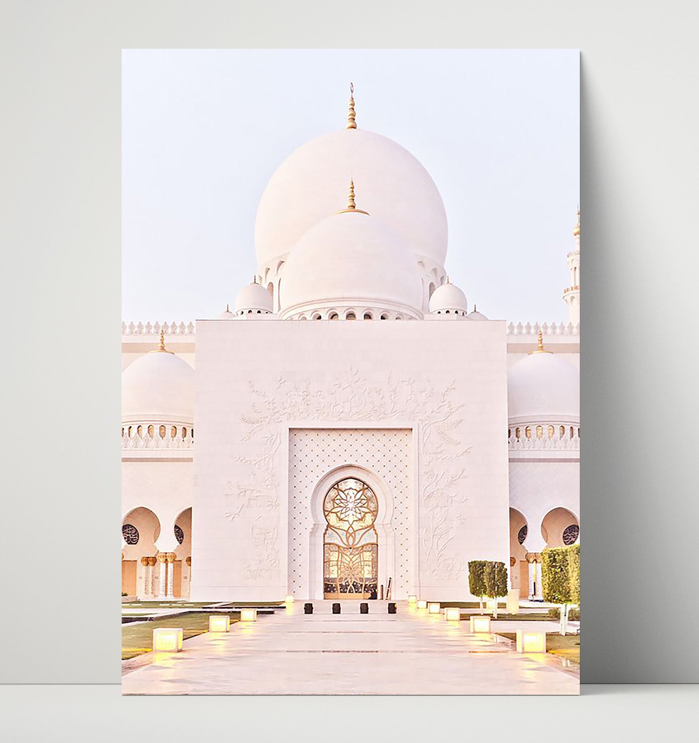 Abu Dhabi Sheikh Zayed Mosque Vintage Travel Print 16x20 Unframed Print travel wall art print