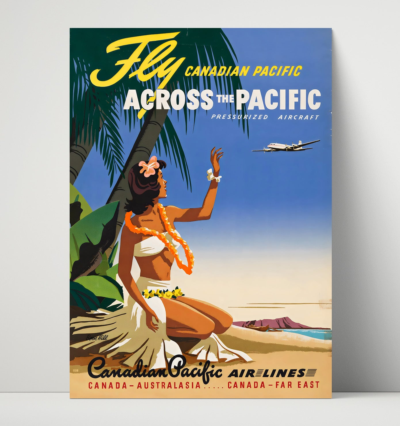 Across the Pacific Canadian Pacific Airlines Vintage Travel Print 16x20 Unframed Print travel wall art print