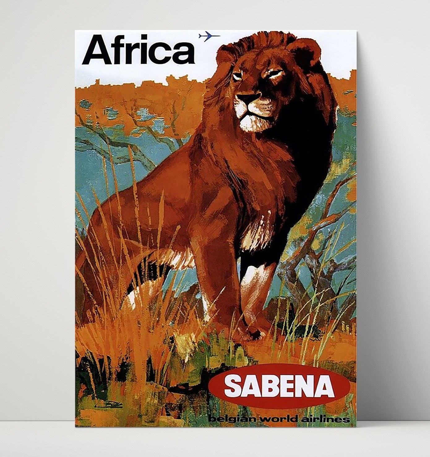 Africa Sabena Vintage Travel Print 16x20 Unframed Print travel wall art print