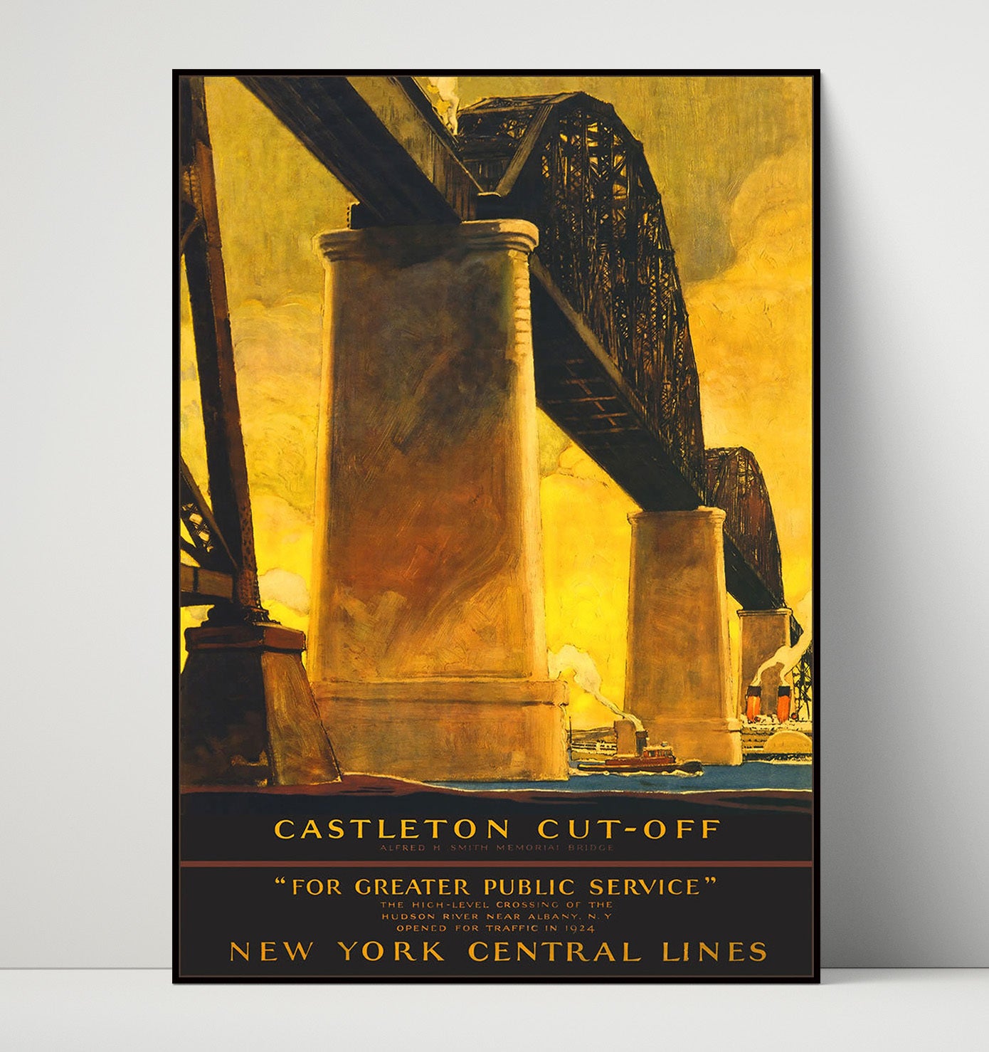 Albany Castleton Cut Off Bridge Vintage Travel Print 16x20 Unframed Print travel wall art print