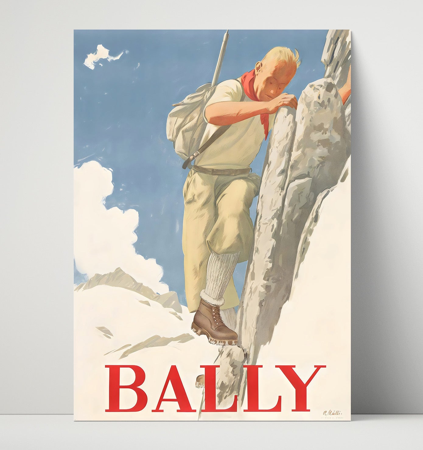 Alps BallyClimber Vintage Travel Print 16x20 Unframed Print travel wall art print