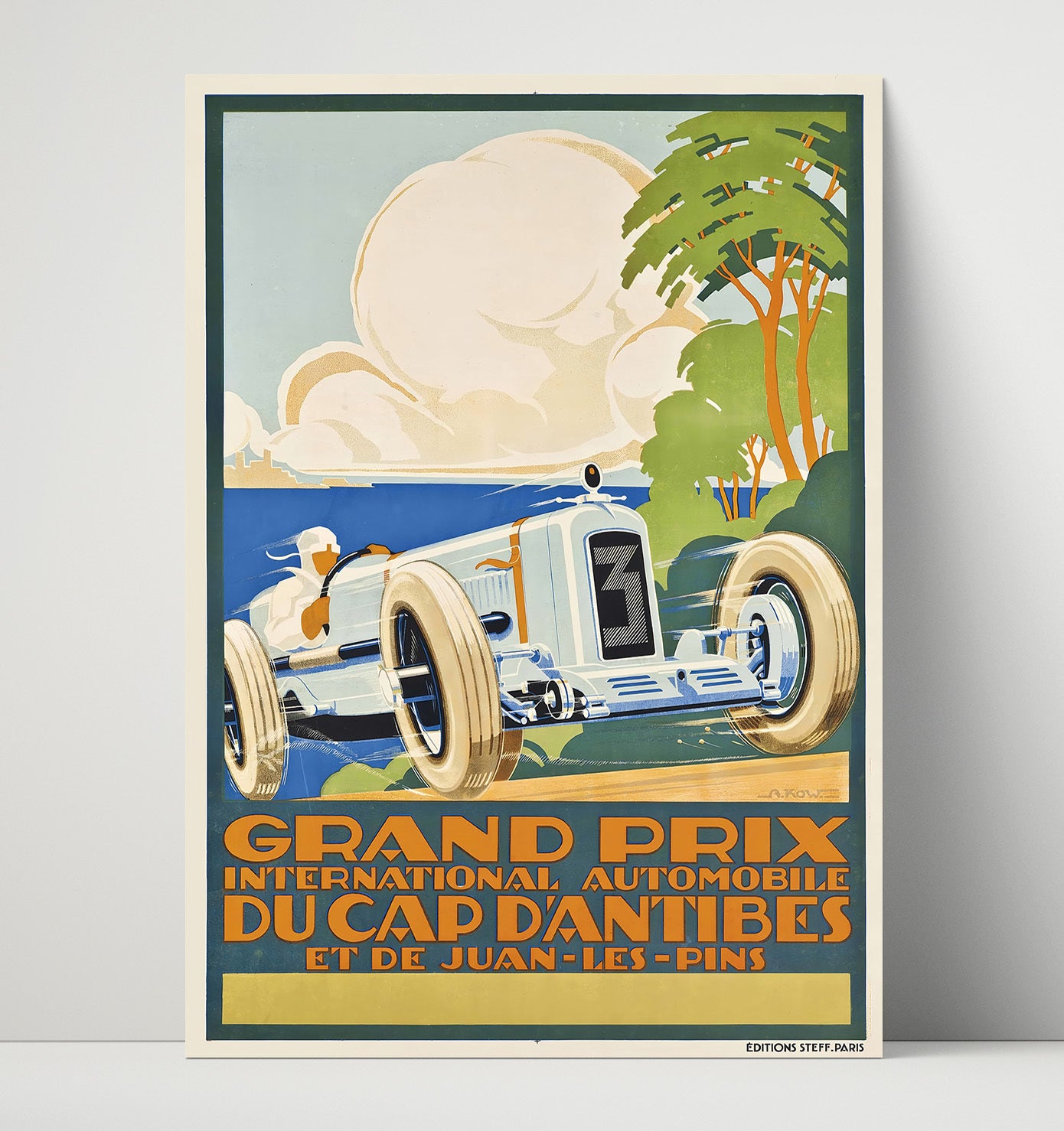 Antibes Grand Prix Vintage Travel Print 16x20 Unframed Print travel wall art print