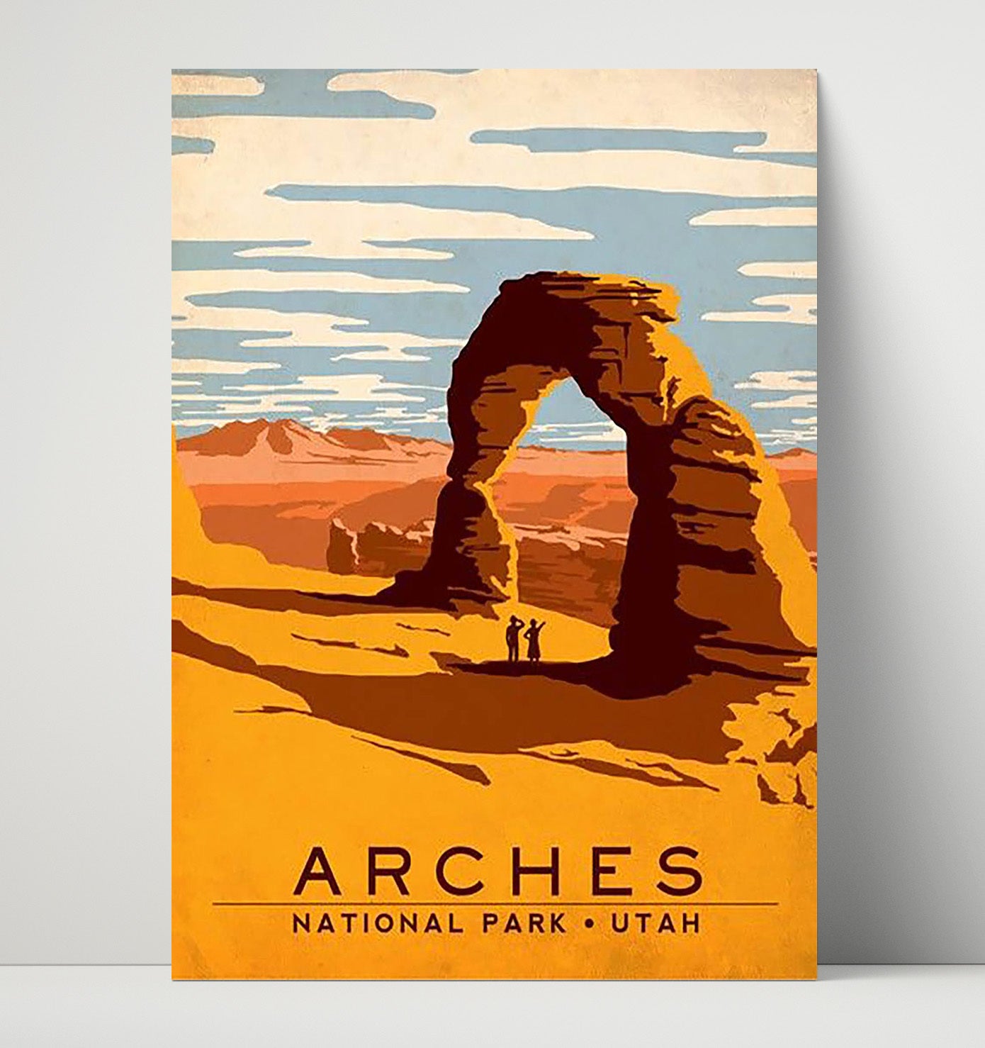 Arches National Park Utah Vintage Travel Print 16x20 Unframed Print travel wall art print