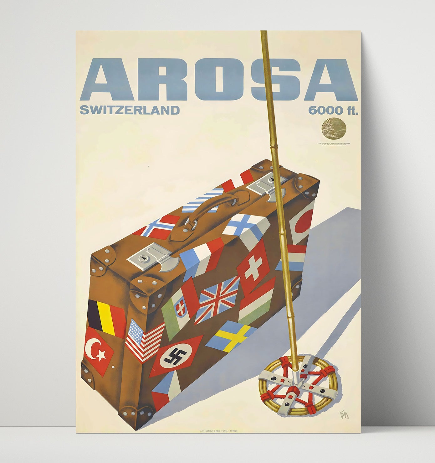 Arosa Switzerland Vintage Travel Print 16x20 Unframed Print travel wall art print