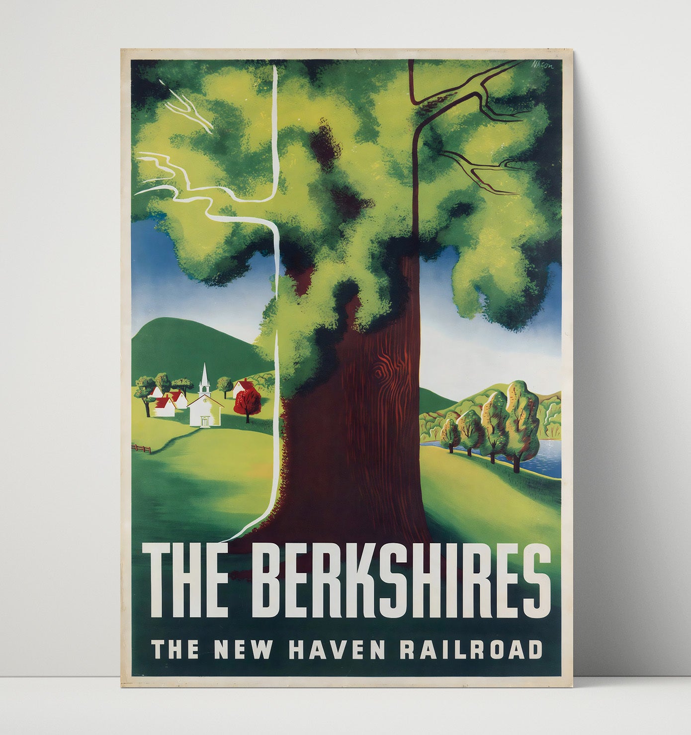 Berkshires New Haven Railroad Vintage Travel Print 16x20 Unframed Print travel wall art print