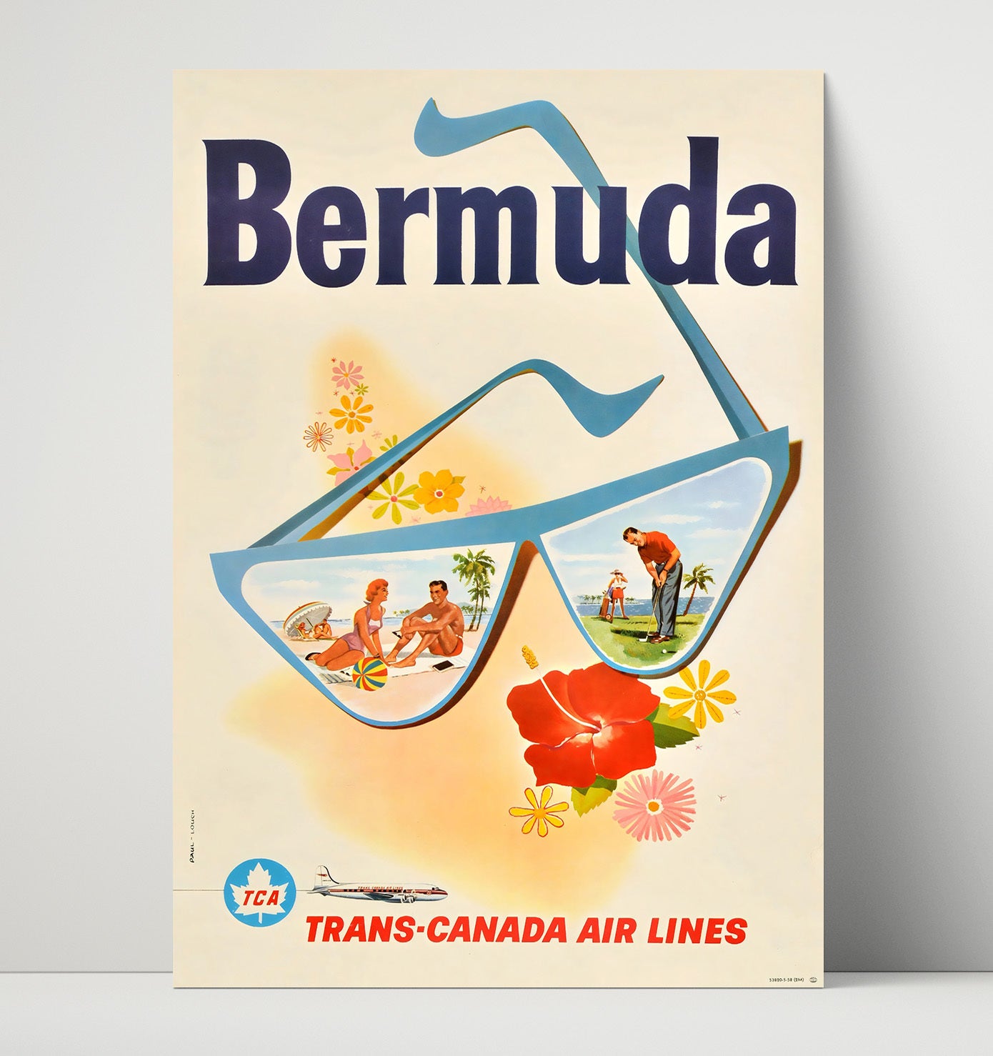 Bermuda Trans Canada Airlines Vintage Travel Print 16x20 Unframed Print travel wall art print