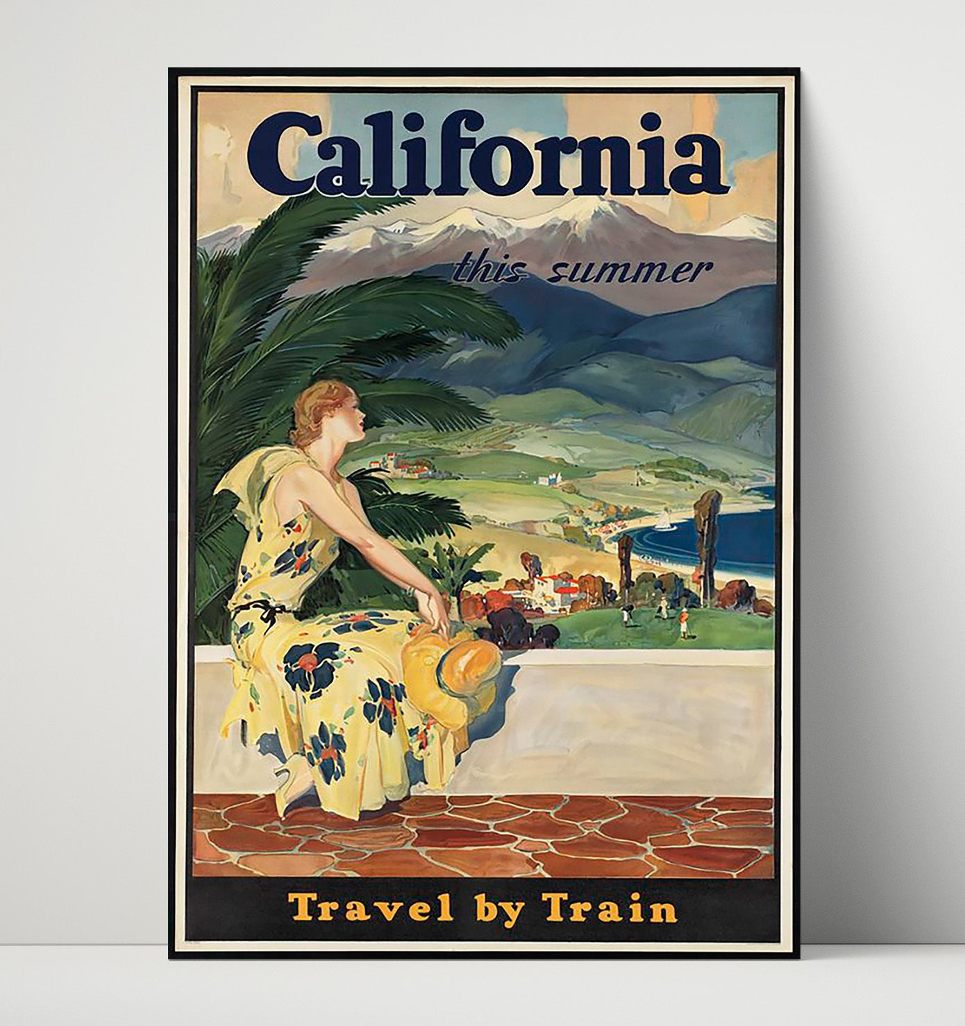California Travel by Train Vintage Travel Print 16x20 Unframed Print travel wall art print