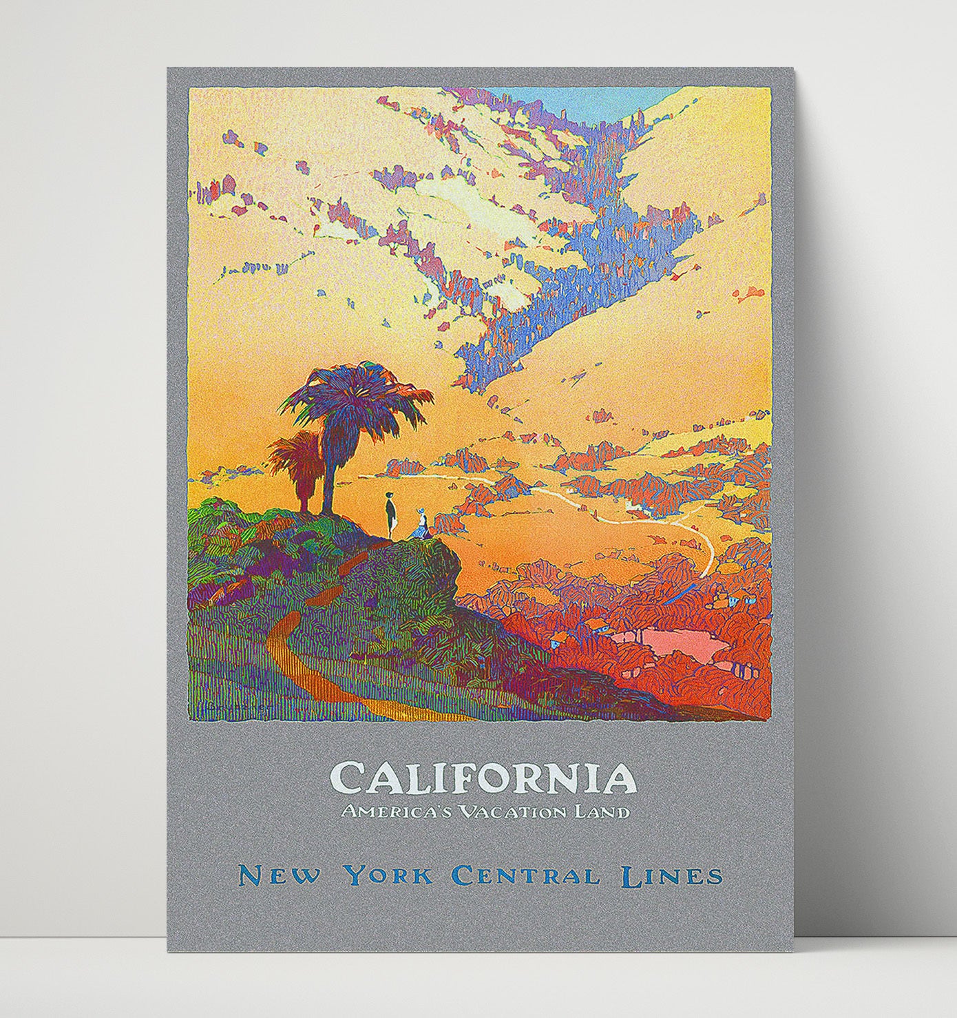 California Vacation Land Vintage Travel Print 16x20 Unframed Print travel wall art print