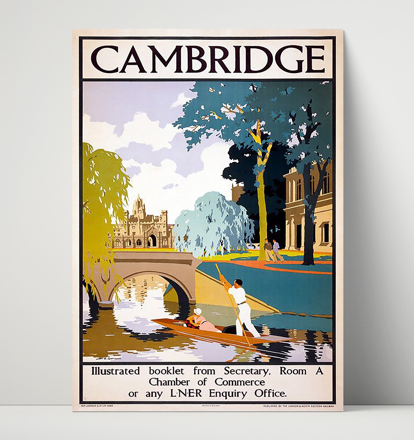 Cambridge LNER Railway Vintage Travel Print 16x20 Unframed Print travel wall art print