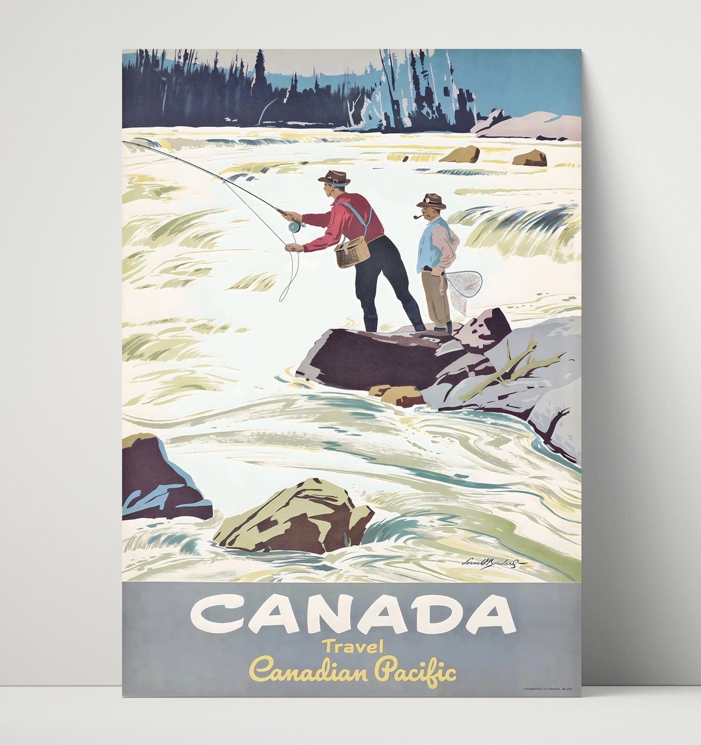 Canada Pacific Fishing Vintage Travel Print 16x20 Unframed Print travel wall art print