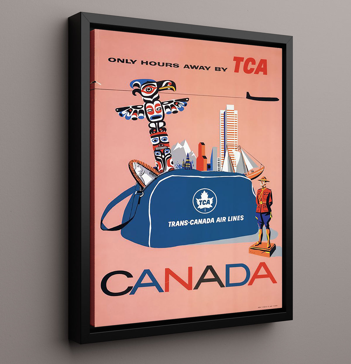 Canada TCA Airlines - Travel - 16x20 Framed Canvas