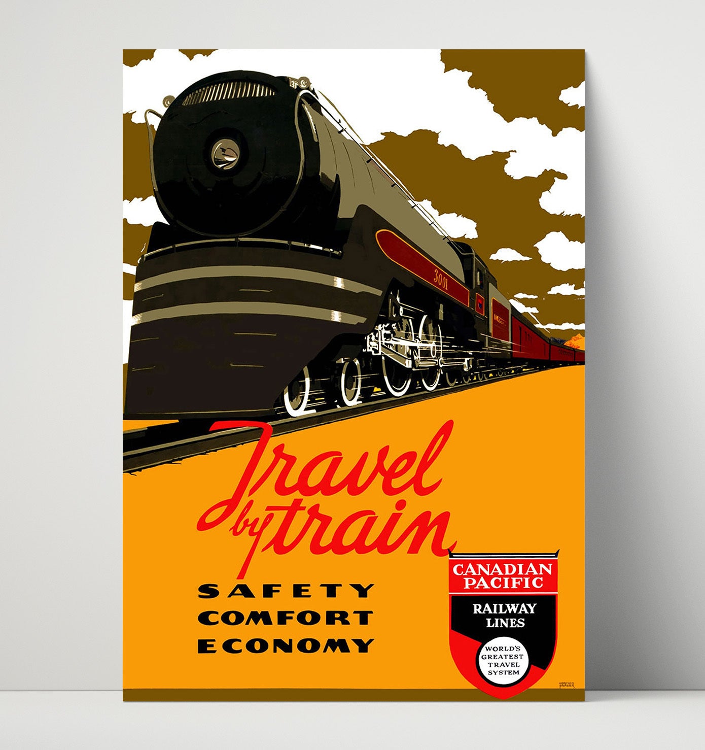 Canada Travel by Train Vintage Travel Print 16x20 Unframed Print travel wall art print