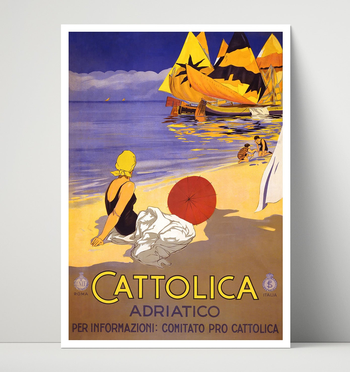 Cattolica Adriatic Coast Vintage Travel Print 16x20 Unframed Print travel wall art print