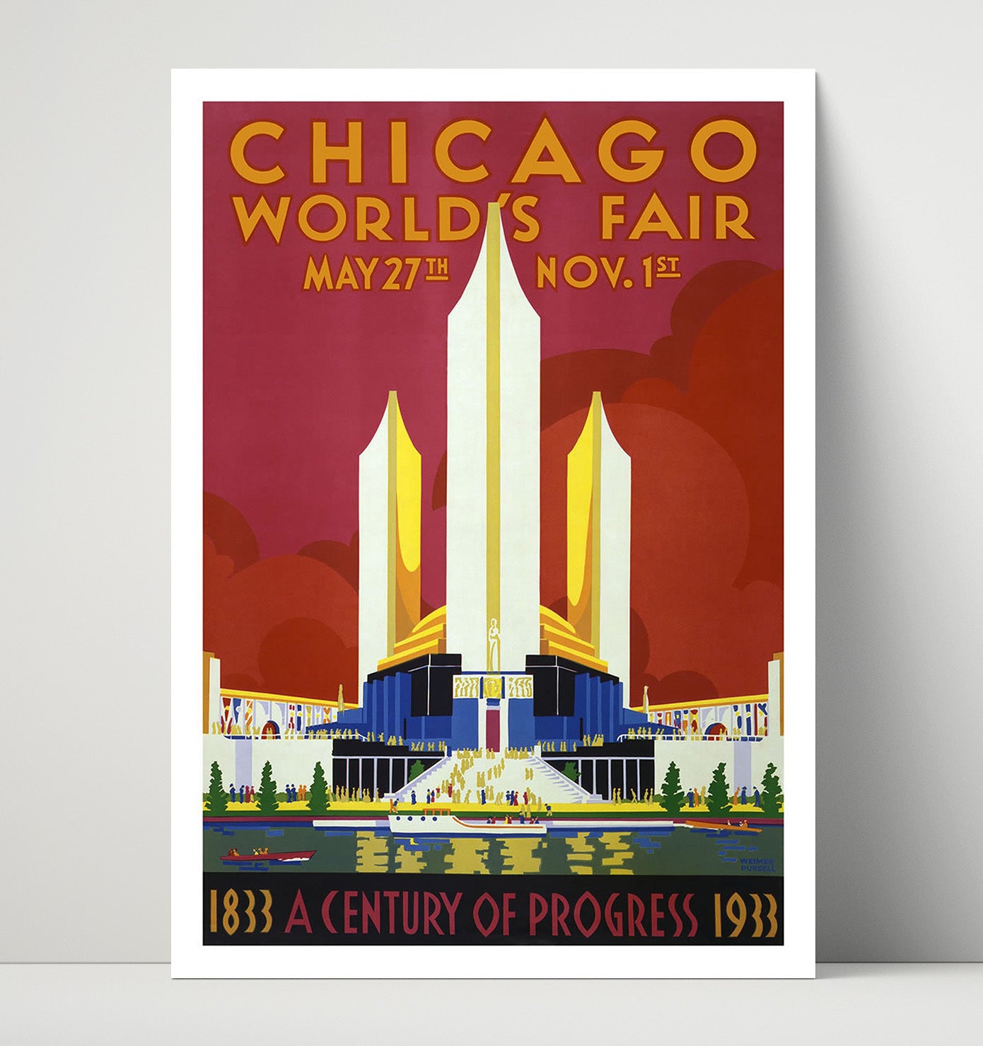 Chicago Worlds Fair 1933 Vintage Travel Print 16x20 Unframed Print travel wall art print