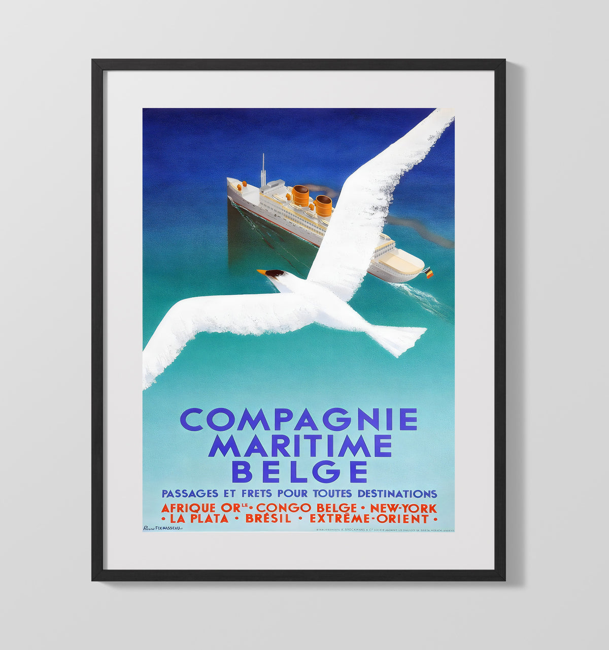 Compagnie Maritime Belge - Travel - 16x20 Gallery Frame