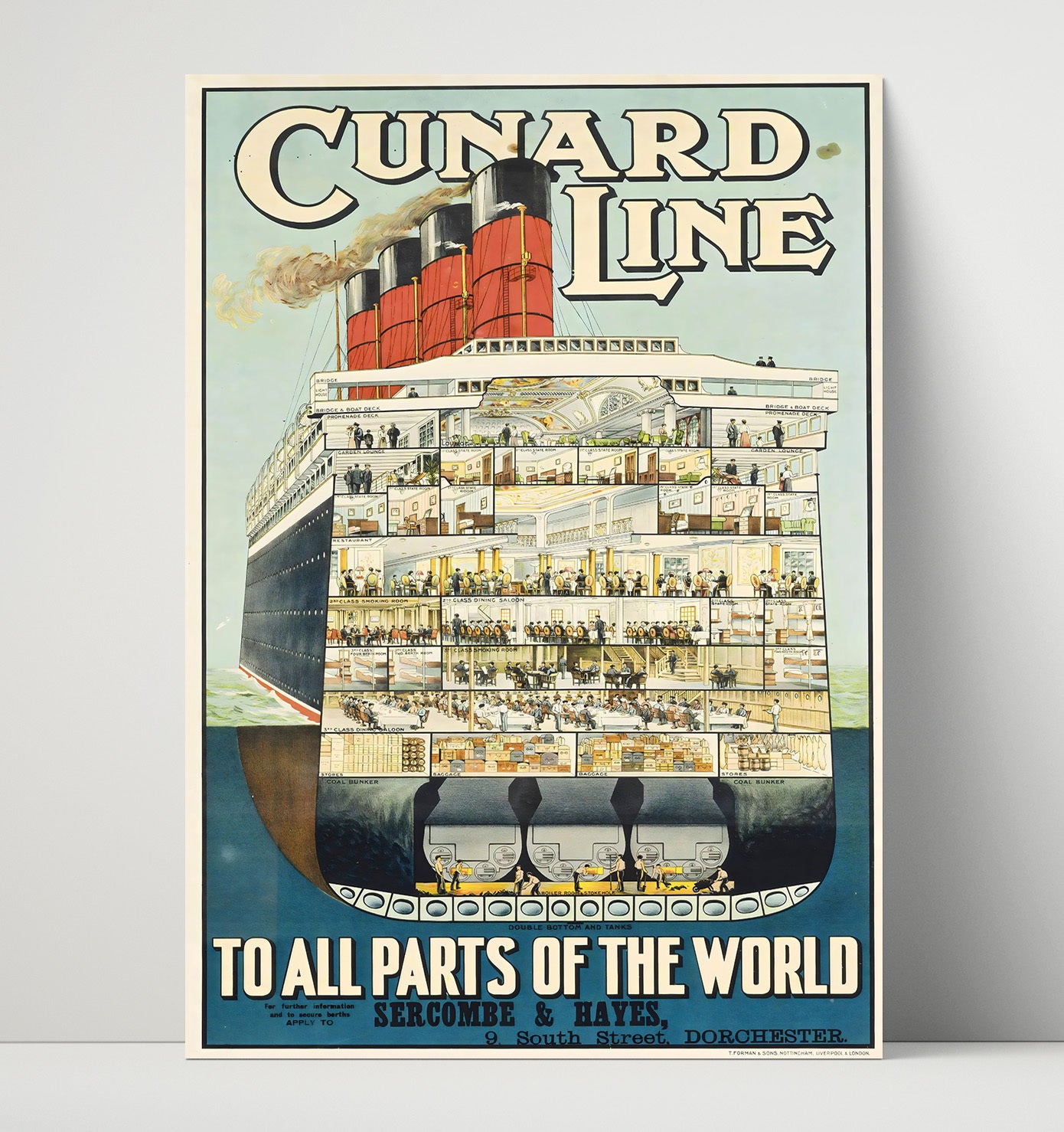 Cunard Line Ocean Liner Vintage Travel Print 16x20 Unframed Print travel wall art print