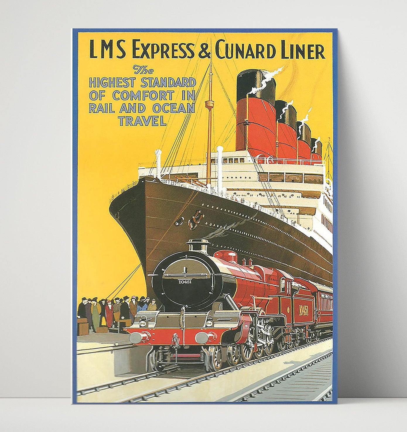 Cunard Liner LMS Express Vintage Travel Print 16x20 Unframed Print travel wall art print