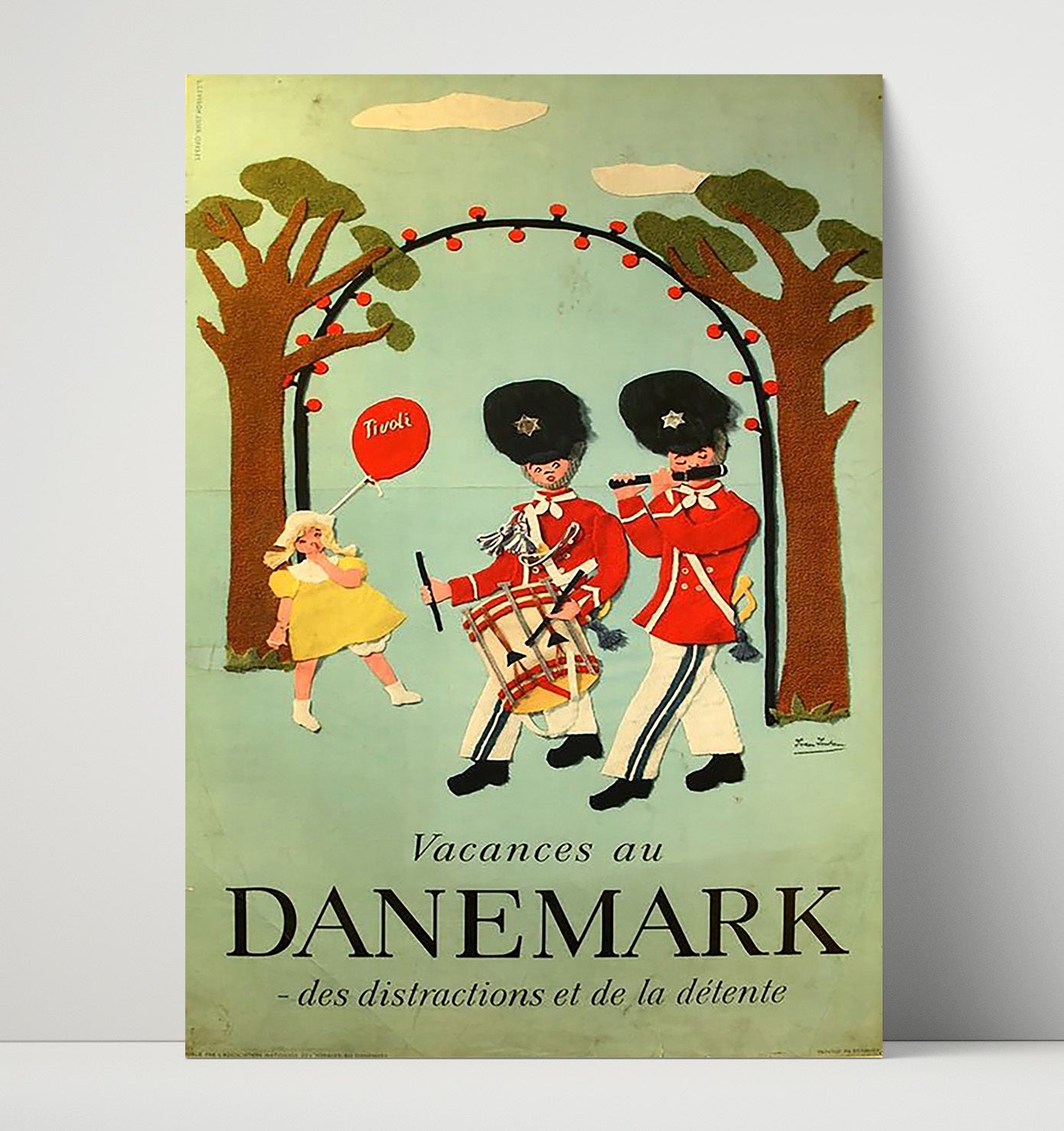 Denmark Tivoli Holidays Vintage Travel Print 16x20 Unframed Print travel wall art print