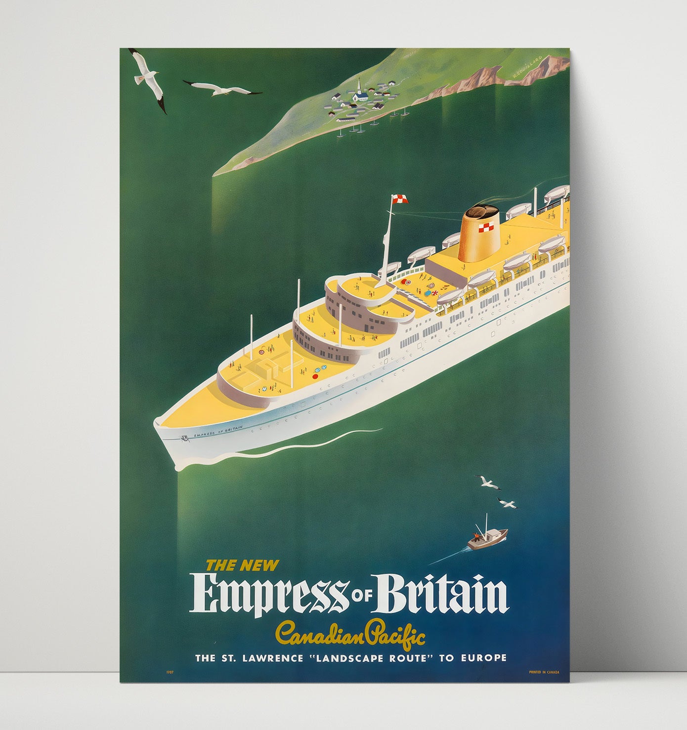 Empress of Britain Canadian Pacific Vintage Travel Print 16x20 Unframed Print travel wall art print