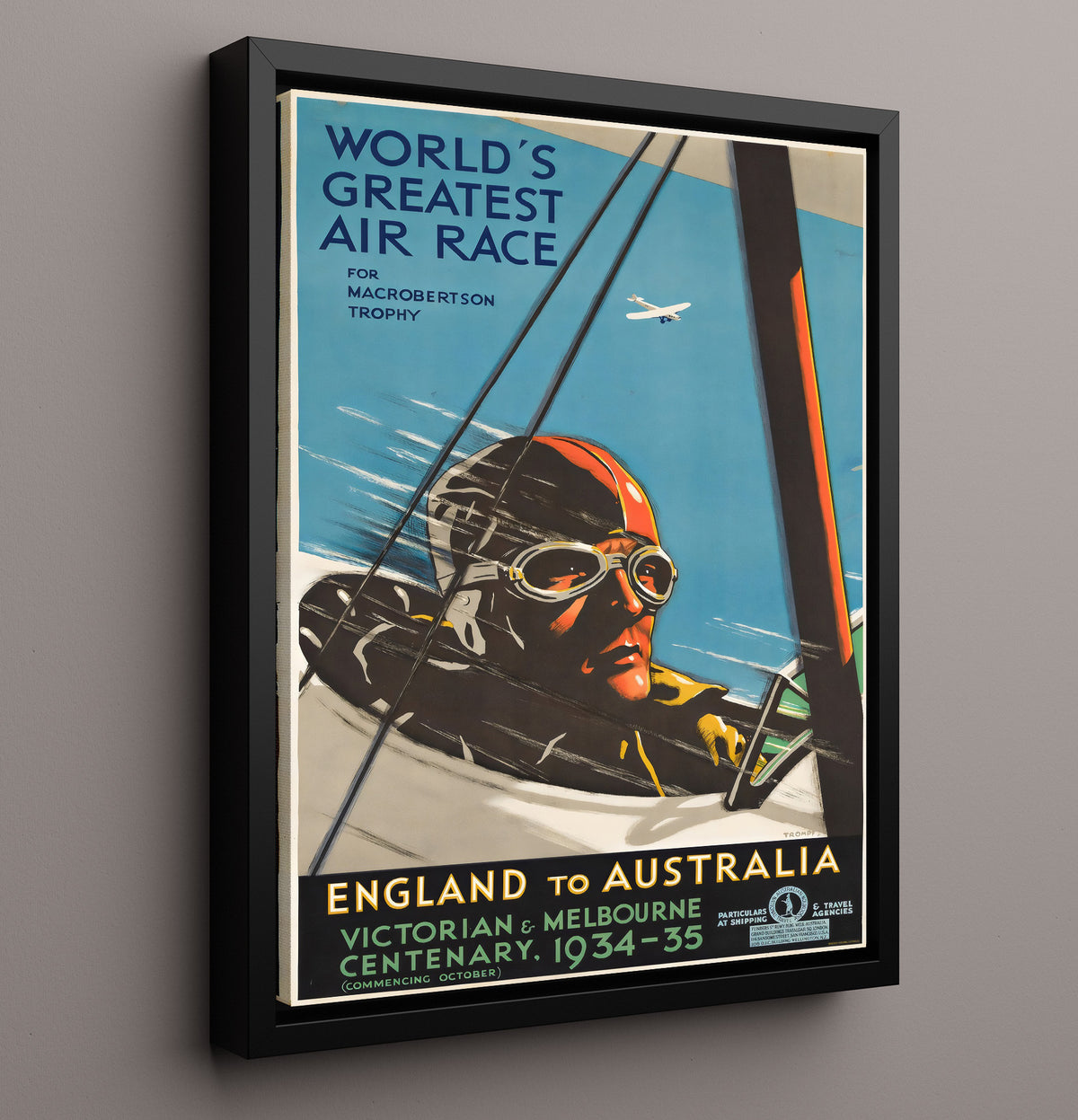 England to Australia Air Race - Travel - 16x20 Framed Canvas