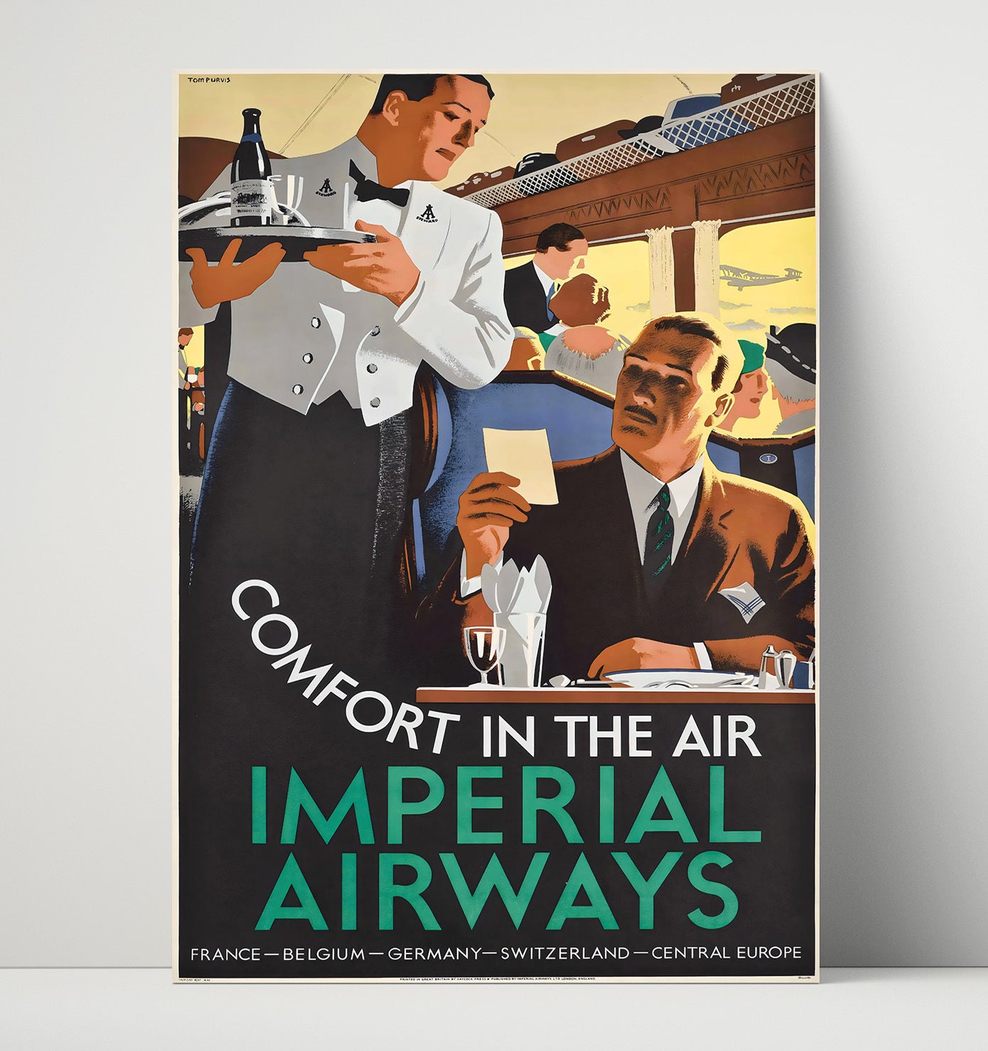 Europe Imperial Airways Dining Vintage Travel Print 16x20 Unframed Print travel wall art print