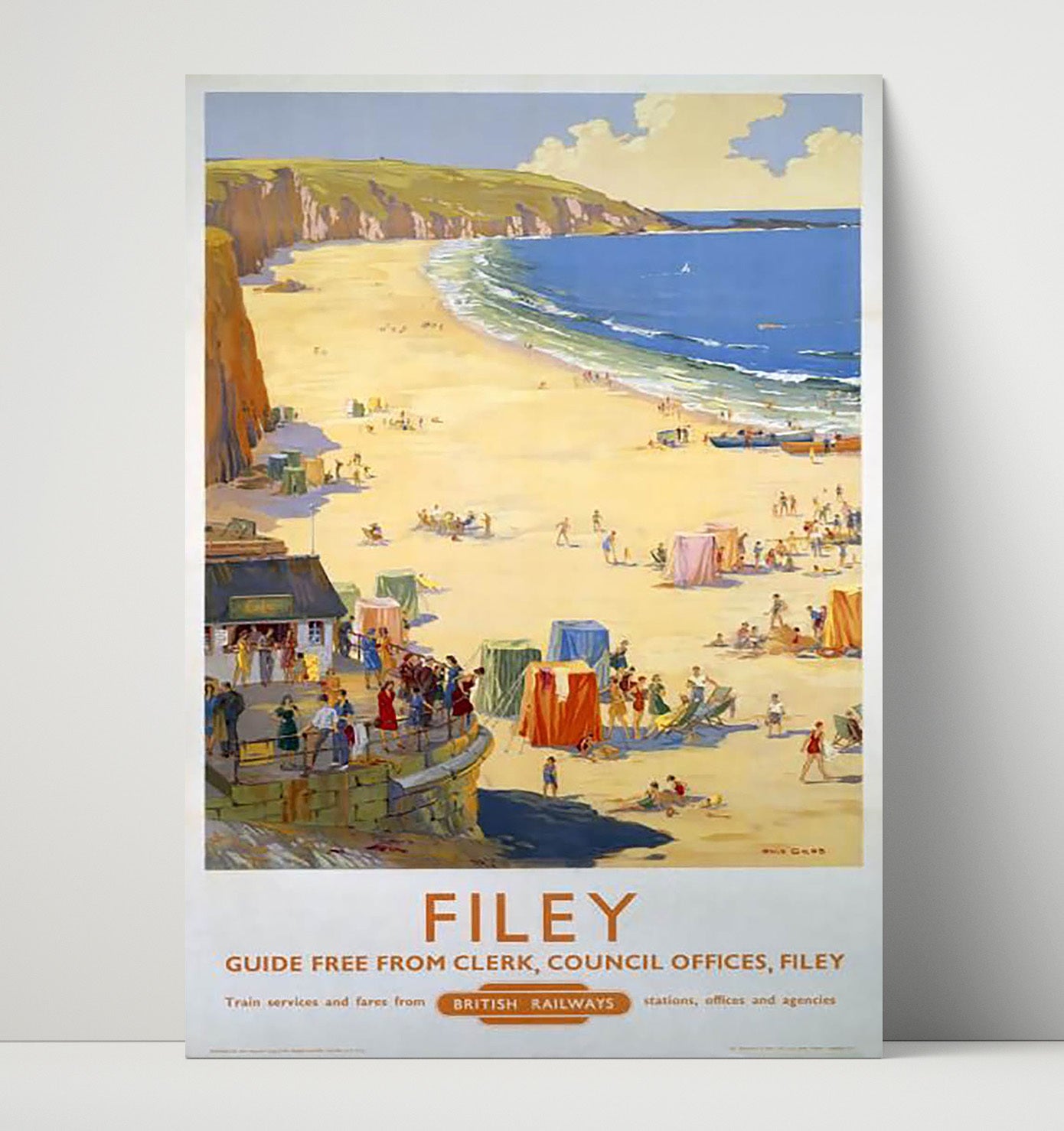 Filey British Railways Vintage Travel Print 16x20 Unframed Print travel wall art print