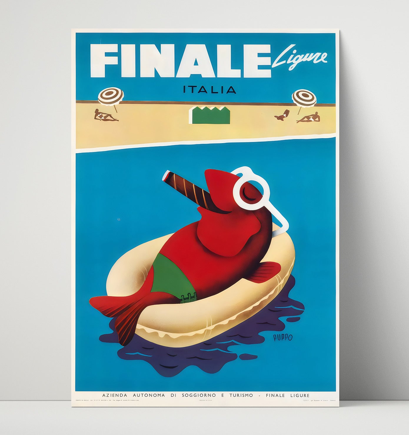 Finale Ligure Italy Vintage Travel Print 16x20 Unframed Print travel wall art print