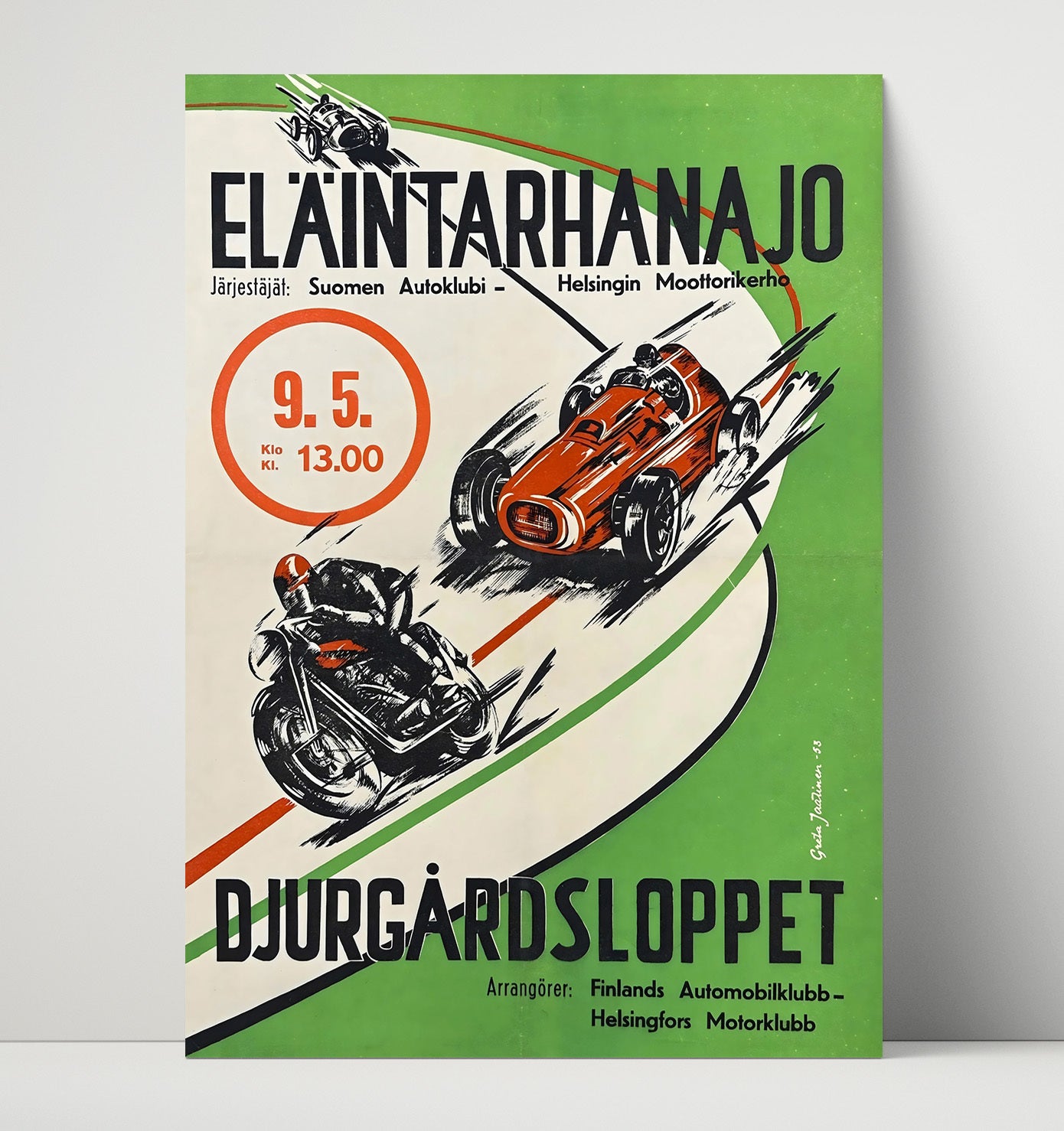 Finland Djurgardsloppet Race Vintage Travel Print 16x20 Unframed Print travel wall art print