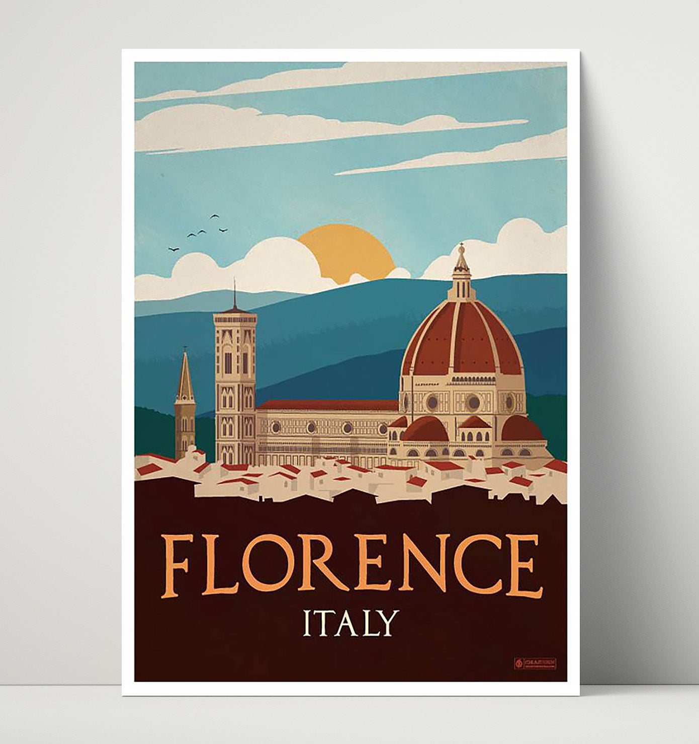 Florence Italy Vintage Travel Print 16x20 Unframed Print travel wall art print