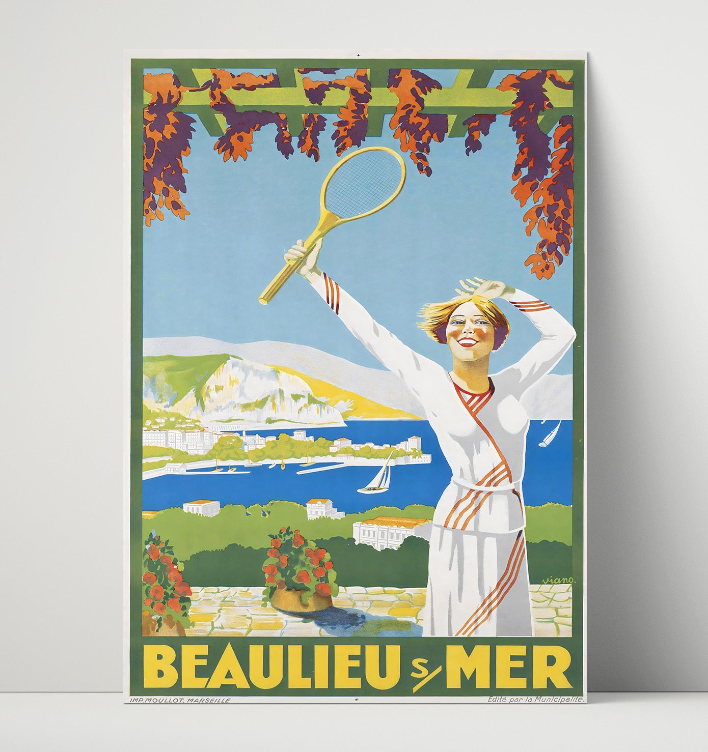 France Beaulieu sur Mer Vintage Travel Print 16x20 Unframed Print travel wall art print