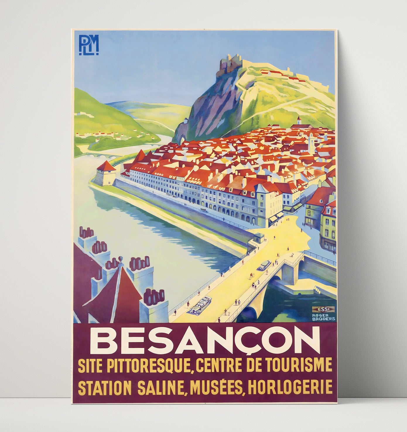 France Besancon Vintage Travel Print 16x20 Unframed Print travel wall art print