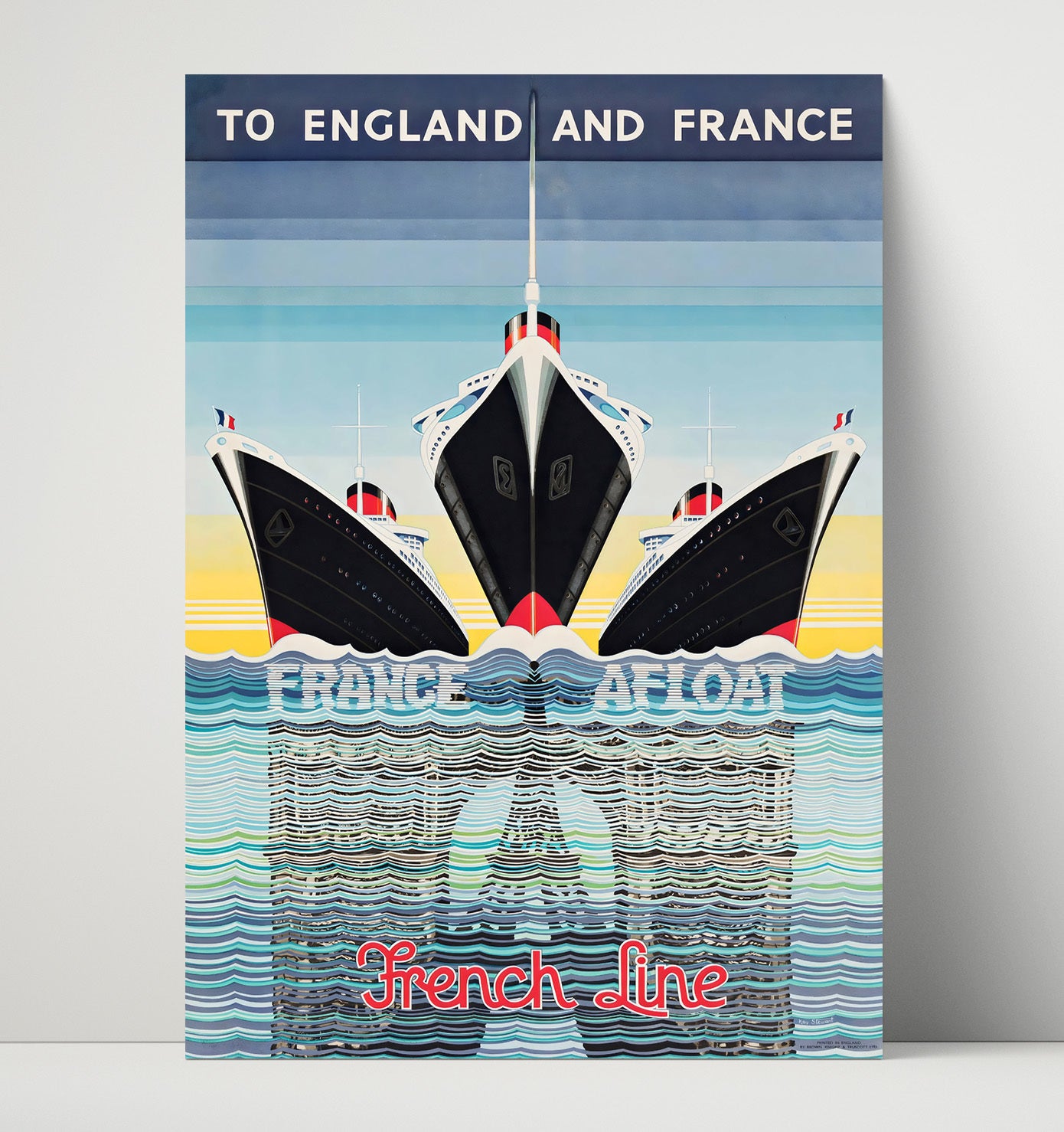 France FrenchLine Vintage Travel Print 16x20 Unframed Print travel wall art print