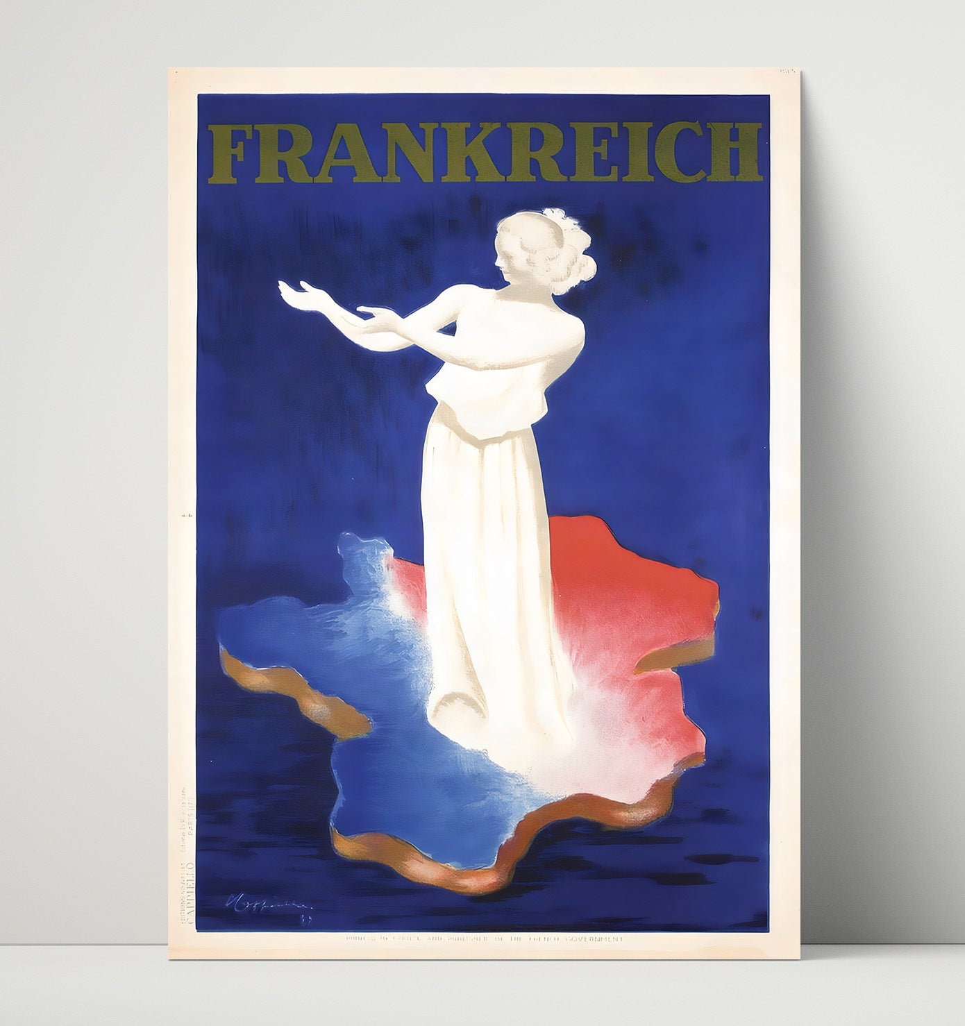 France Marianne Map Vintage Travel Print 16x20 Unframed Print travel wall art print