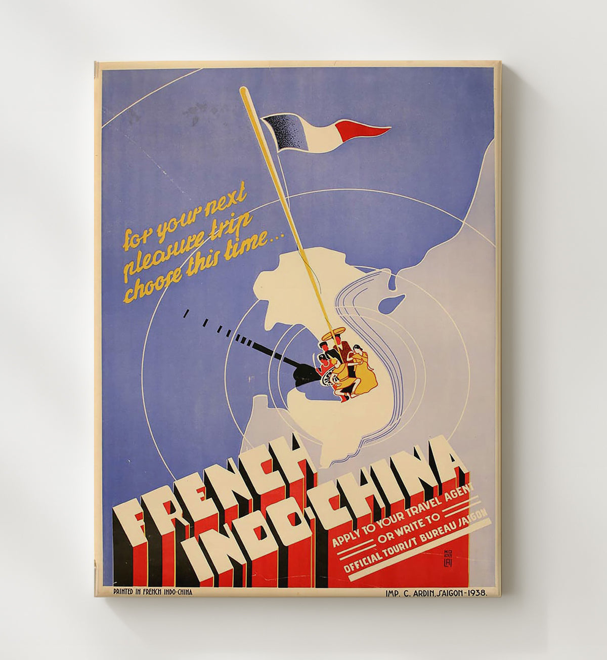 French Indochina Travel Bureau - Travel - 20x24 Canvas