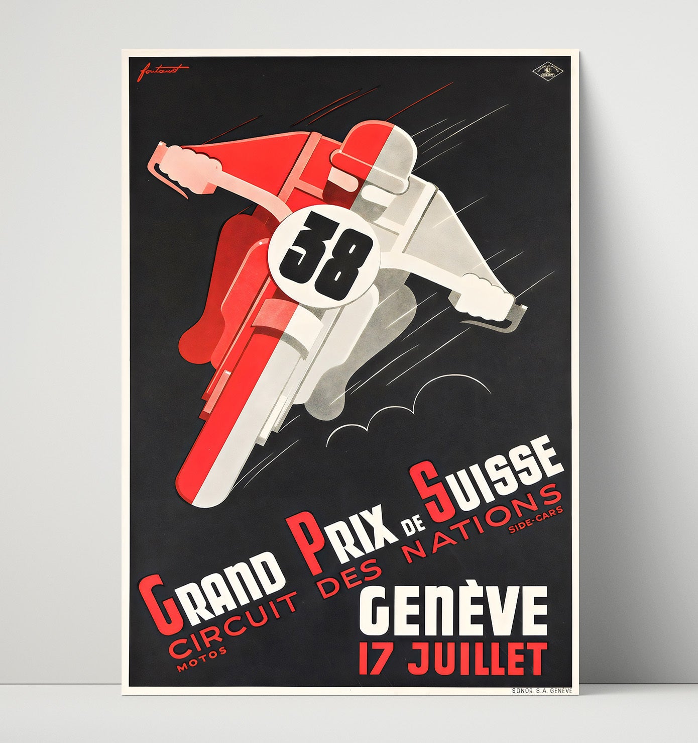 Geneva Swiss Grand Prix Vintage Travel Print 16x20 Unframed Print travel wall art print